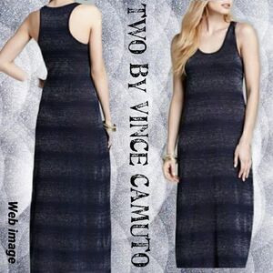 NWT Two by Vince camuto navy metallic maxi dress